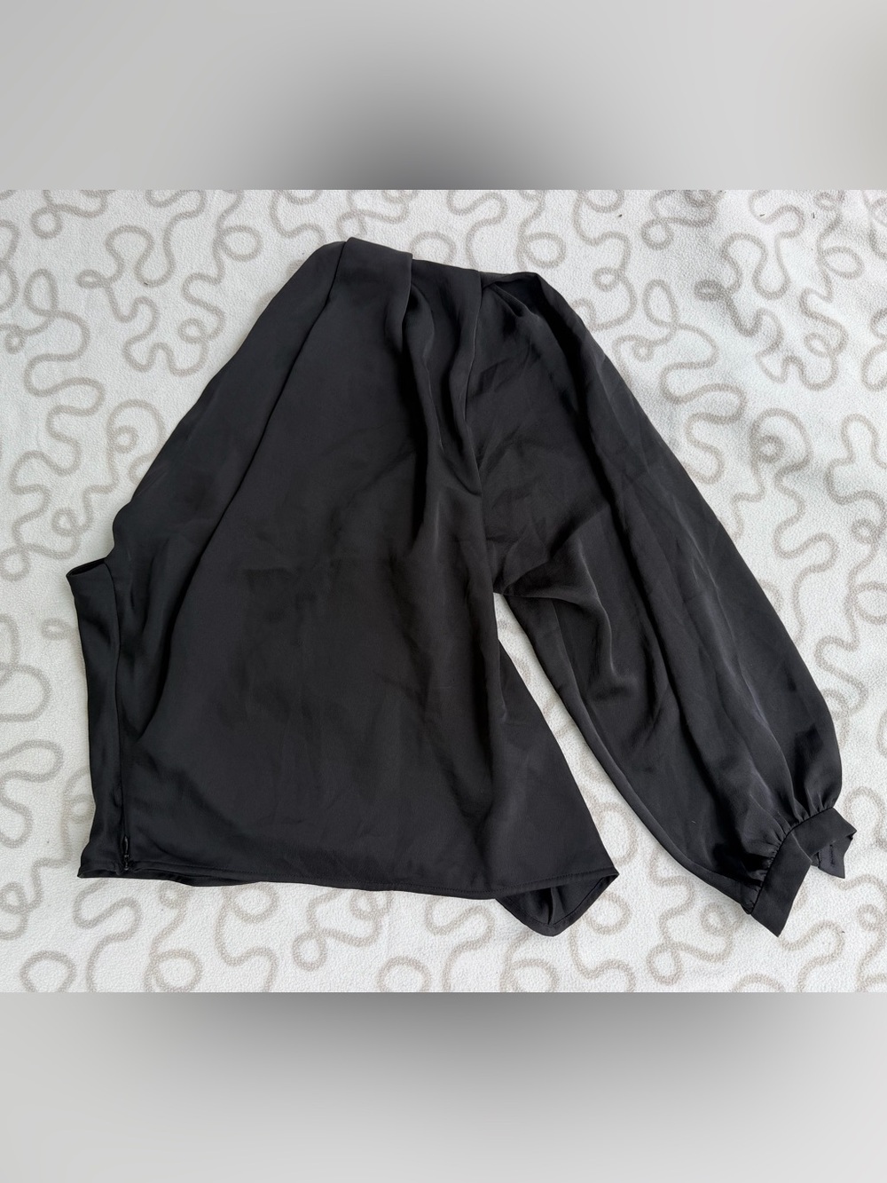 IRO Paris Black Long-Sleeve Blouse with Balloon Sleeves